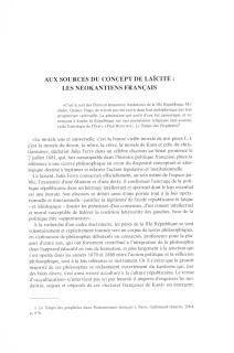 Aux sources du concept de laïcité: Les Néokantiens français