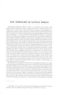 New Approaches of Kantian Morals