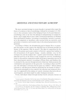 Aristotle and Evolutionary Altruism
