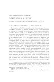 Platon und K. R. Popper. Zur Kritik der politischen Philosophie Platons