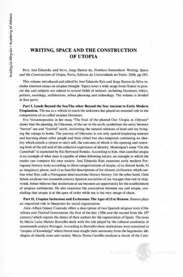Writing, Space and the Construction of Utopia