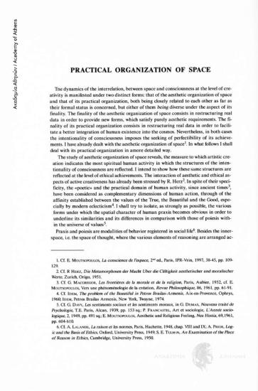 Practical organization of space