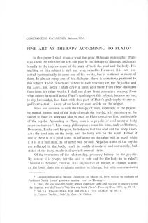 Fine art as Therapy according to Plato