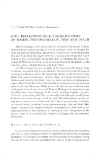 Some reflection on Heidegger΄s views on Dasein, Phenomenology, Time and Death