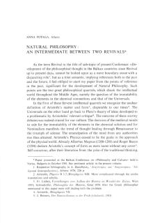 Natural Philosophy: An intermediate between two revivals