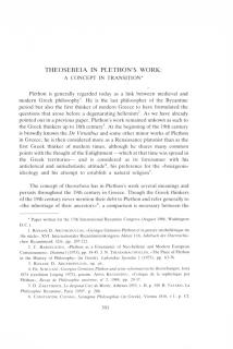 Theosebeia in Plethon' s work: a concept in transition