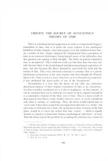 Origen: The source of Augustine' s theory of time