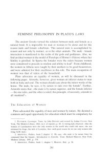 Feminist Philosophy in Plato΄s Laws