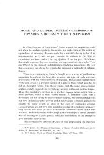 More, and Deeper, Dogmas of Empiricism: Towards a Holism without Scepticism