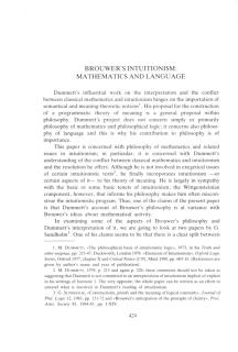 Brouwer΄s Intuitionism: Mathematics and Language