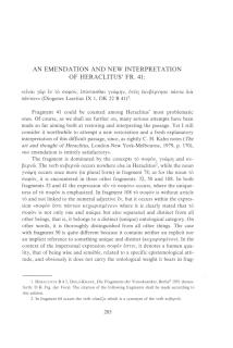An emendation and new interpretation of Heraclitus΄fr. 41