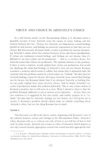 Virtue and choice in Aristotle’ s «Ethics»