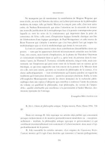 R. Joly, Glane de philosophie antique. Scripta minora. Paris, Ousia 1994, 326pp.