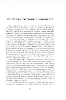 The Concept of ύλη (Matter) in Plato΄s Timaeus