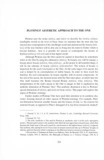 Plotinus΄ Aesthetic Approach to the One