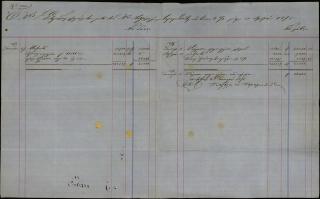 Τετράδιο οικονομικών στοιχείων, όπου σημειώνεται: Ο κύριος Γεώργιος Σωτηριάδης λογαριασμός του τρέχων μετά των κυρίων Πετζάλη & Παραμυθιώτη υπό τόκον 8% μέχρι 31 Δεκεμβρίου 1875.