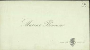 Επισκεπτήρια κάρτα του Marino Romano