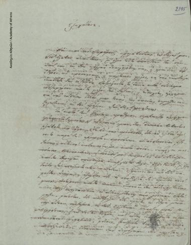 Α. Μαυρομιχάλης προς [Ιωάννη Κωλέττη]