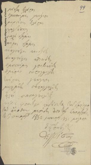 Θ. Γρίβας προς Άγνωστο (Φροντιστή)