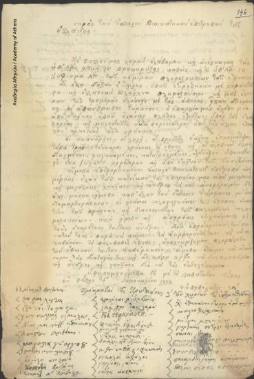 Πρόκριτοι επ. Θηβών (Νικόλαος Βριζάκης κ.ά.) προς Διοικητική Επιτροπή