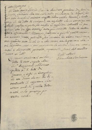 Gioachino Scalcione προς Άγνωστο