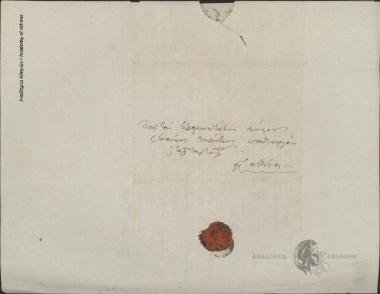 Δημήτριος Μελετόπουλος προς Ιωάννη Κωλέττη (Πρωθυπουργό)