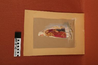 Σχέδιο - σχέδιο χειροποίητο με υδροχρώματα σε χαρτόνι. Απεικονίζει γυναίκα με παραδοσιακή φορεσιά της Σαλαμίνας