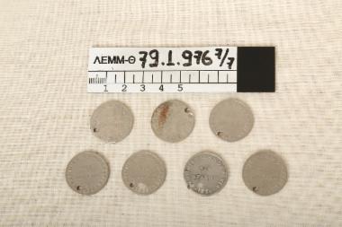 Νομίσματα - νομίσματα μεταλλικά (επτά) τρυπημένα, μίας δραχμής, Ελληνικής Δημοκρατίας, κοπής 1926