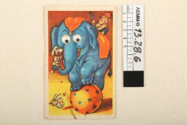 Καρτ ποστάλ - έγχρωμη καρτ ποστάλ, με απεικόνιση έναν ελέφαντα και διαφημιστική σφραγίδα στην πίσω όψη