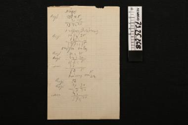 Χειρόγραφο - μικρό καρέ φύλλο με χειρόγραφες σημειώσεις για φόρους (βεργί)