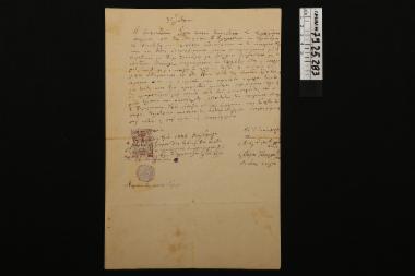 Πωλητήριο έγγραφο - δίφυλλο χειρόγραφο πώλησης χωραφιού στη Φούρκα από την Ελένη Ιωάννου προς τον Νικόλαο Δεληγιάννη, 1886