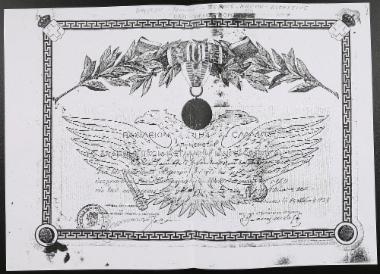 Medal award for fighting during the “Macedonian Struggle”, Greece, 1938.