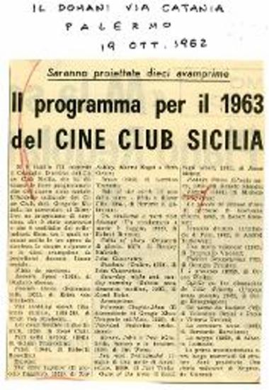Il programma per il 1963 del Cine Club Sicilia