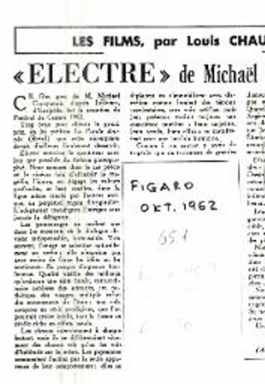 «Electre» de Michael Cacoyannis