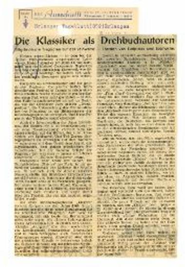 Die Klassiker als Drehbuchautoren