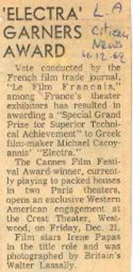 Electra garners award