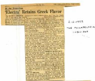Electra Retains Greek Flavor