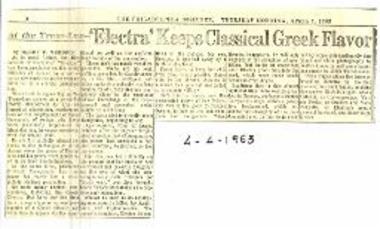 Electra Keeps Classical Greek Flavor