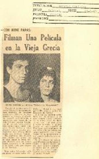 Con Irene Papas: Filman Una Película en la Vieja Grecia