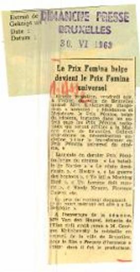 Le Prix Femina belge devient le Prix Femina universel
