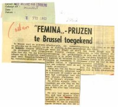 Femina-Prijzen te Brussel toegekend