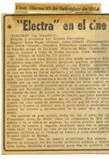 Electra en el cine