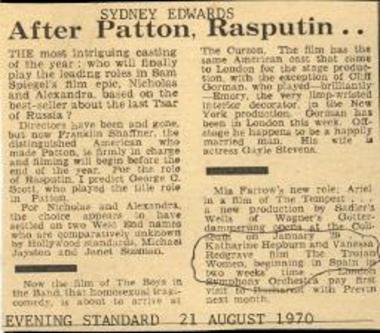 After Patton, Rasputin..