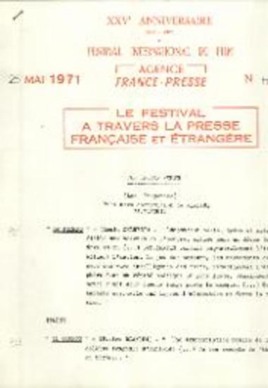 Le Festival a travers la presse française et étrangère