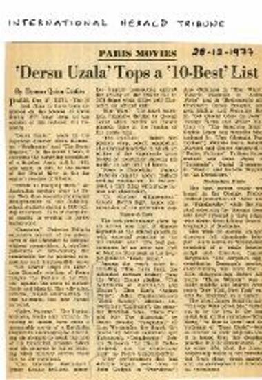 Dersu Uzala Tops a 10-Best List