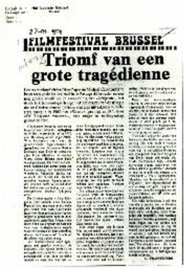 Triomf van een grote tragédienne