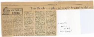 The Devils - - a play of major dramatic stature