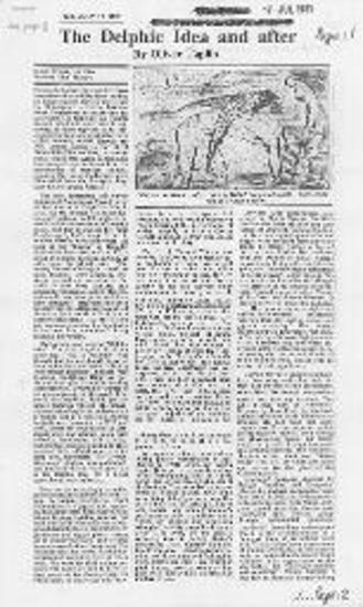 The Delphic Idea and after