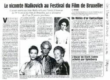 Le vicomte Malkkovich au Festival du Film de Bruxelles