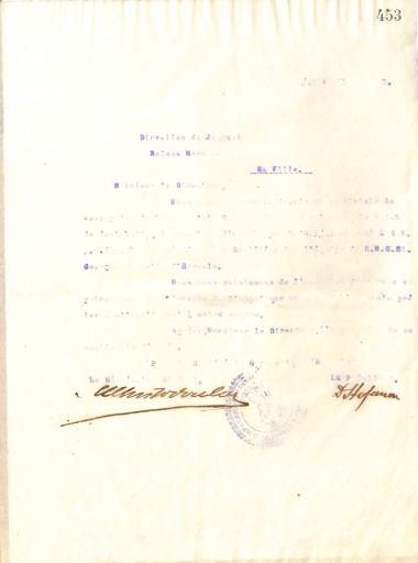 Επιστολή του Διοικητικού Συμβουλίου του Γυμναστικού Συλλόγου του Ηρακλή Θεσσαλονίκης, στις 5 Απριλίου 1917, προς τη Διεύθυνση της Βρετανικής Εφημερίδας της Θεσσαλονίκης ''Balkan News''